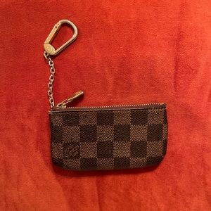 Authentic Louis Vuitton Key Pouch in Damier Ebene